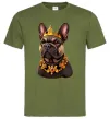 Чоловіча футболка French bulldog king Оливковий Чоловіча футболка French bulldog king Оливковий фото