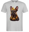 Чоловіча футболка French bulldog king Сірий Чоловіча футболка French bulldog king Сірий фото