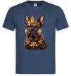 Чоловіча футболка French bulldog king Темно-синій Чоловіча футболка French bulldog king Темно-синій фото