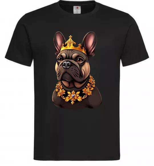 Чоловіча футболка French bulldog king Чорний фото