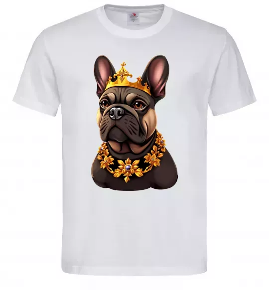 Чоловіча футболка French bulldog king Білий фото
