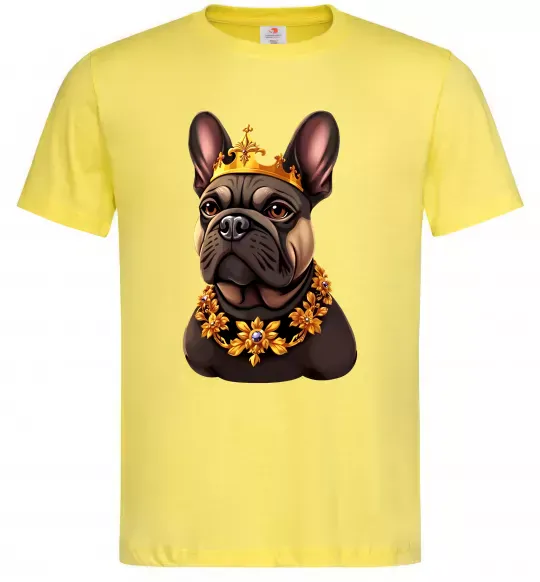 Чоловіча футболка French bulldog king Лимонний фото