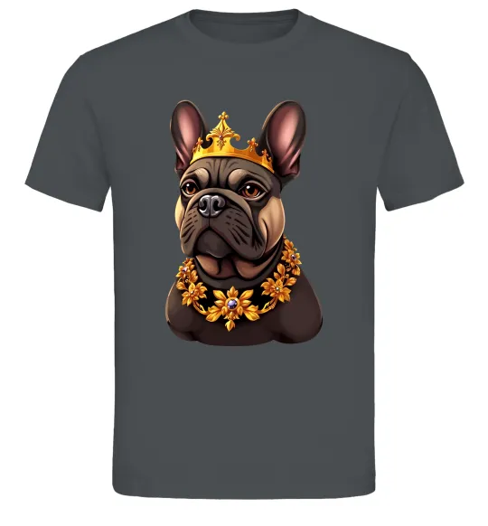 Чоловіча футболка French bulldog king Графіт фото