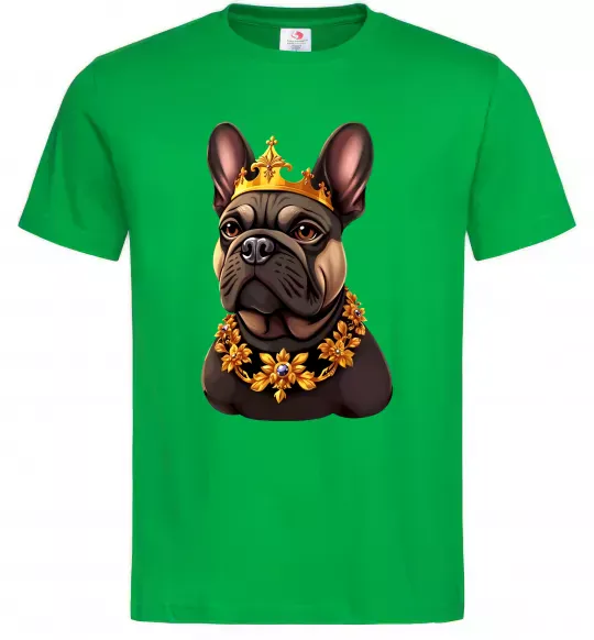 Чоловіча футболка French bulldog king Зелений фото