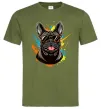 Чоловіча футболка French bulldog sunglasses Оливковий фото