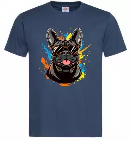 Мужская футболка French bulldog sunglasses Темно-синий фото