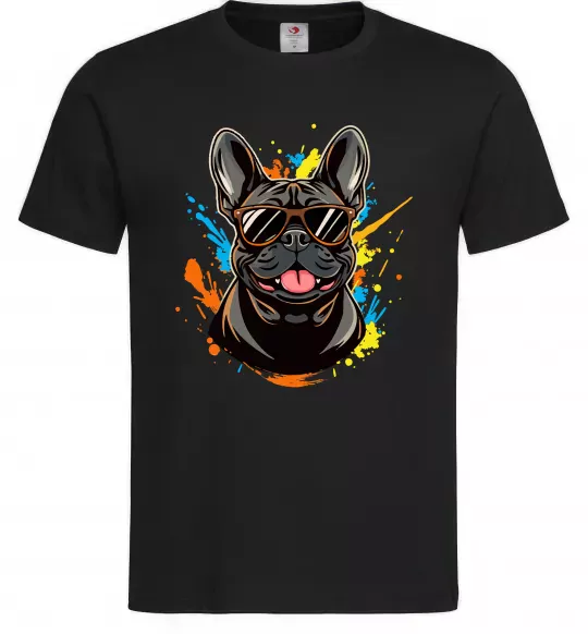 Чоловіча футболка French bulldog sunglasses Чорний фото