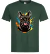 Чоловіча футболка French bulldog sunglasses Темно-зелений фото
