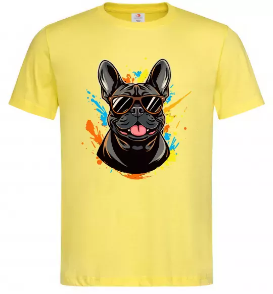 Чоловіча футболка French bulldog sunglasses Лимонний фото