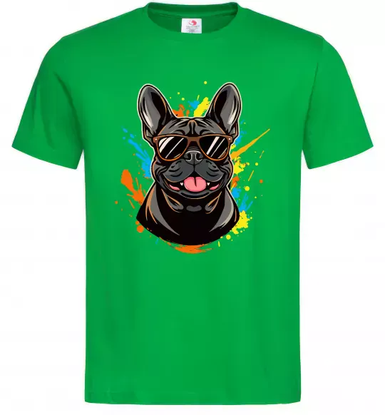 Чоловіча футболка French bulldog sunglasses Зелений фото