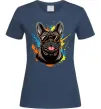 Жіноча футболка French bulldog sunglasses Темно-синій фото