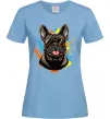 Жіноча футболка French bulldog sunglasses Блакитний фото