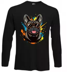 Лонгслив French bulldog sunglasses Черный фото