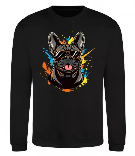 Свитшот French bulldog sunglasses Черный фото