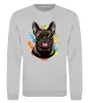 Свитшот French bulldog sunglasses Серый меланж фото
