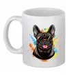 Чашка керамическая French bulldog sunglasses Белый фото