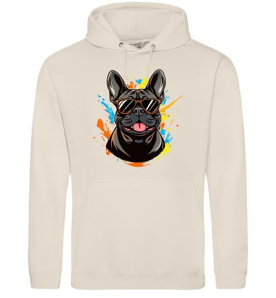 Мужская толстовка (худи) French bulldog sunglasses Таш фото