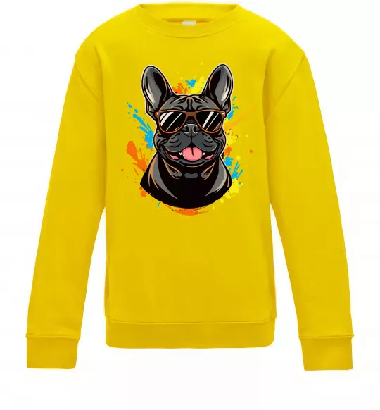 Детский Свитшот French bulldog sunglasses Солнечно желтый фото