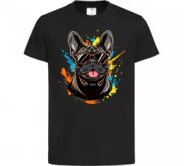 Детская футболка French bulldog sunglasses Черный фото