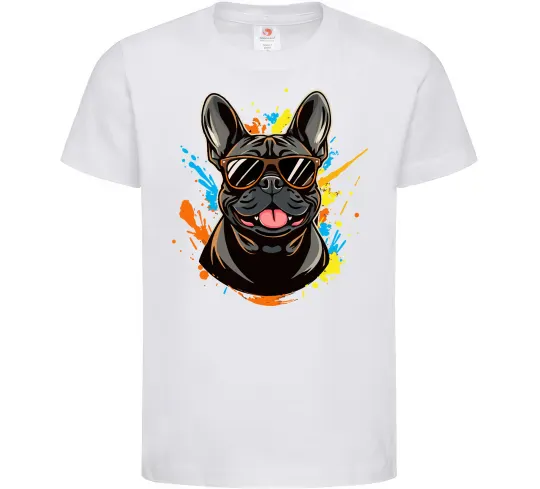 Детская футболка French bulldog sunglasses Белый фото
