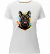 Женская премиум футболка French bulldog sunglasses Белый фото