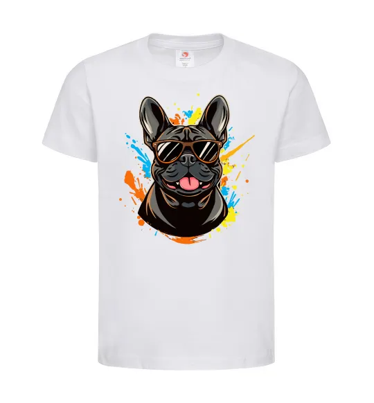 Дитяча футболка French bulldog sunglasses Білий фото