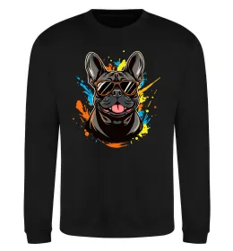 Свитшот French bulldog sunglasses Черный фото