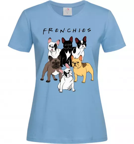 Жіноча футболка Frenchies Блакитний фото