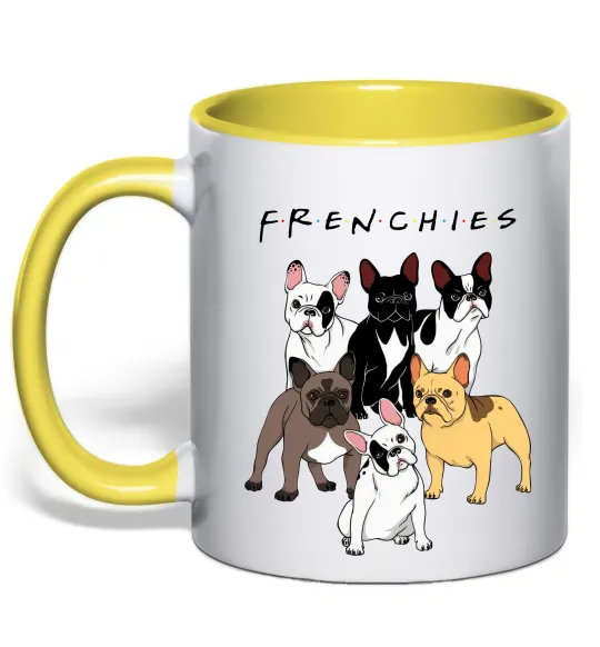 Чашка с цветной ручкой Frenchies Лимонный фото