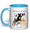 Чашка с цветной ручкой Frenchies Голубой фото