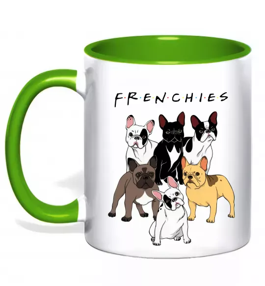 Чашка с цветной ручкой Frenchies Зеленый фото