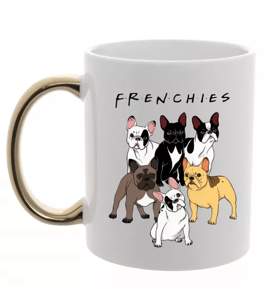 Чашка с цветной ручкой Frenchies Золото фото