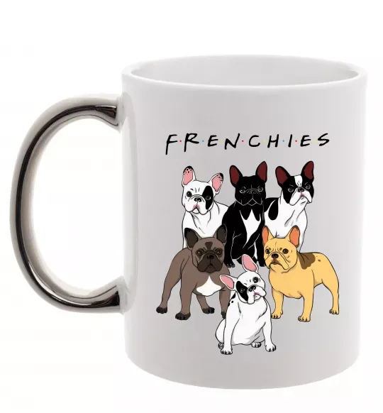 Чашка с цветной ручкой Frenchies Серебро фото