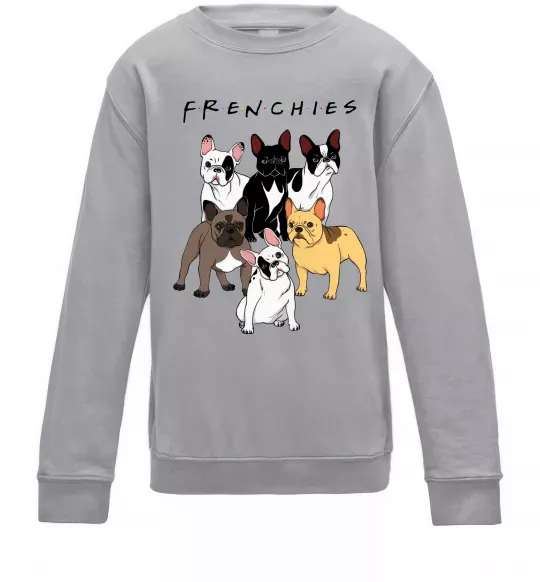 Детский Свитшот Frenchies Серый меланж фото