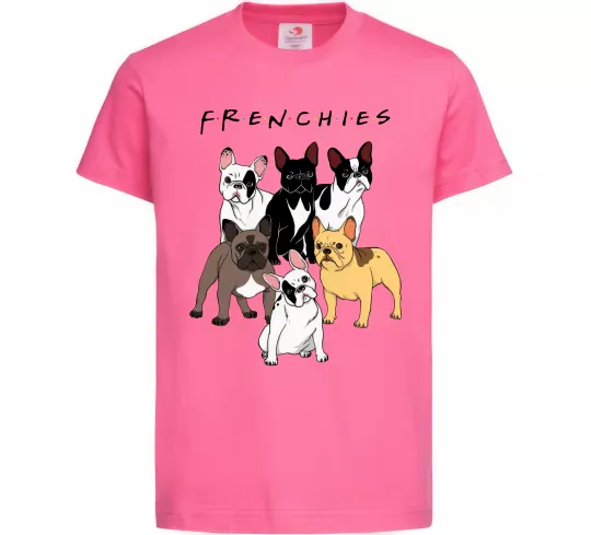 Детская футболка Frenchies Ярко-розовый фото
