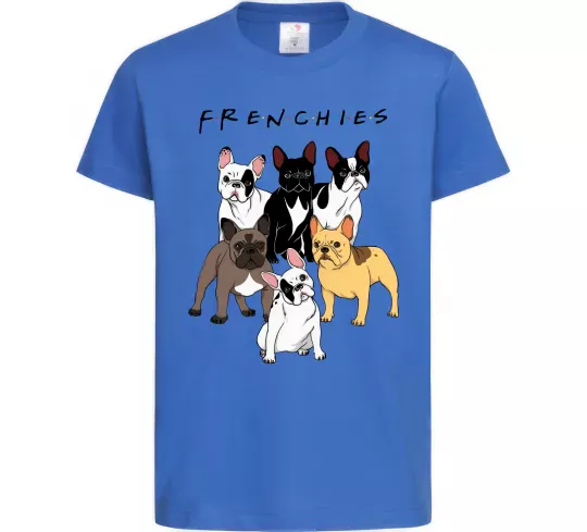 Детская футболка Frenchies Ярко-синий фото