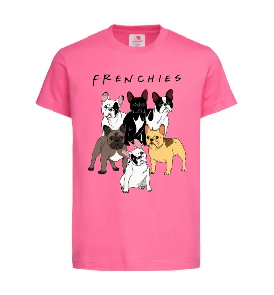 Дитяча футболка Frenchies Яскраво-рожевий фото