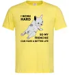 Мужская футболка I work hard for my frenchie Лимонный фото