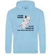 Мужская толстовка (худи) I work hard for my frenchie Голубой фото