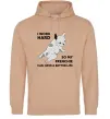 Женская толстовка (худи) I work hard for my frenchie Песочный фото