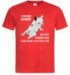 Мужская футболка I work hard for my frenchie Красный фото