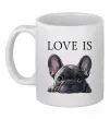 Чашка керамічна Love is frenchie Білий фото
