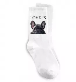 Носки Love is frenchie Белый фото