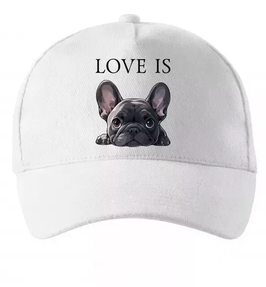 Кепка Love is frenchie Белый фото