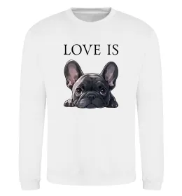 Свитшот Love is frenchie Белый фото