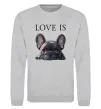 Світшот Love is frenchie Сірий меланж фото