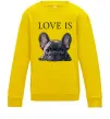 Детский Свитшот Love is frenchie Солнечно желтый фото