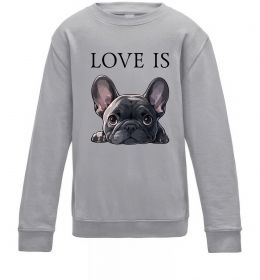 Детский Свитшот Love is frenchie