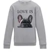 Детский Свитшот Love is frenchie Серый меланж фото