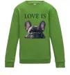 Детский Свитшот Love is frenchie Лаймовый фото